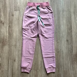FIGS High Waisted Zamora Jogger Scrub Pants Mineral Mauve XS Medical Nursing